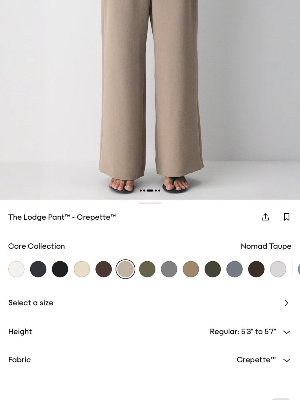 Aritzia Wide-Leg Drawstring Lodge Pant in Taupe - Picture 8 of 9